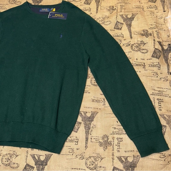 Polo Ralph Lauren  NWT! Men'S Classic 7/15 Green Pullover Sweater Size M - Picture 4 of 12